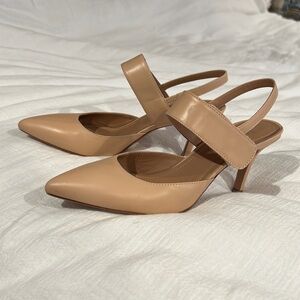 Lewit pint toe sling back heels pumps leather